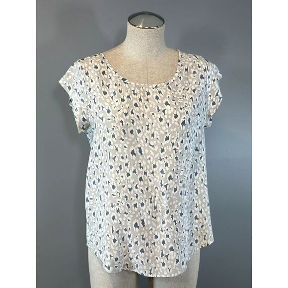 Joie Silk Blouse in Gray Leopard Size S - Picture 1 of 5